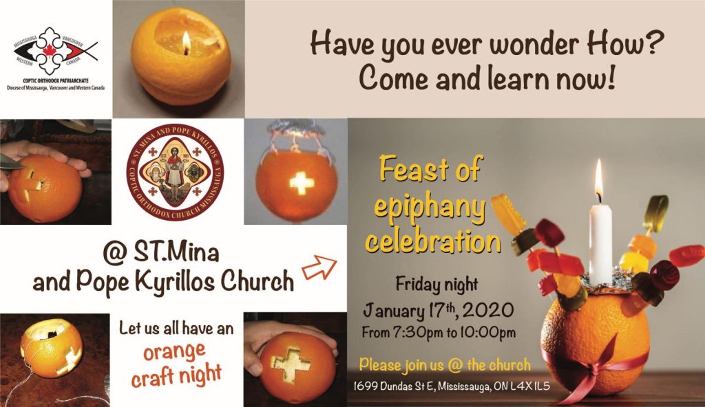 Feast of Epiphany Celebration & Orange Craft Night 2020 Poster